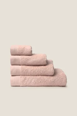 Textura Toalhas-Toalha lavatório friso algodão egípcio 50 x 90 cm. rosa