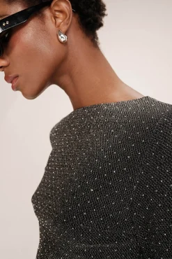 Grace & Mila T-Shirts-Top colado com lurex Cinzento