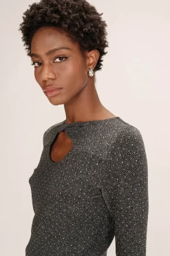 Grace & Mila T-Shirts-Top colado com lurex Cinzento