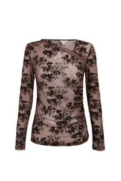 Slowlove T-Shirts-Top com decote assimétrico Castanho