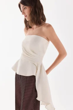 TFP by Tamara Falcó T-Shirts-Top com decote caicai Ecru