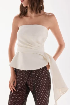 TFP by Tamara Falcó T-Shirts-Top com decote caicai Ecru