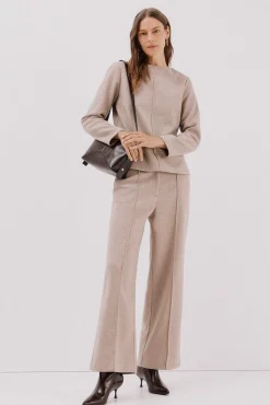 Cortefiel T-Shirts-Top com decote chaminé Tostado