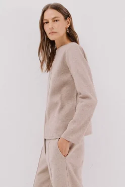 Cortefiel T-Shirts-Top com decote chaminé Tostado