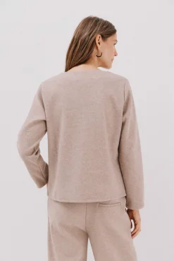 Cortefiel T-Shirts-Top com decote chaminé Tostado