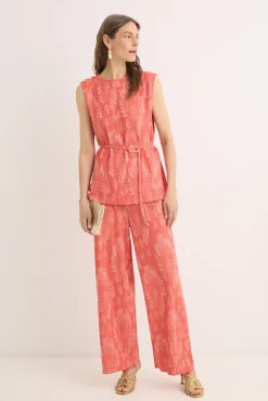 Cortefiel T-Shirts-Top com fivela jacquard Vermelho