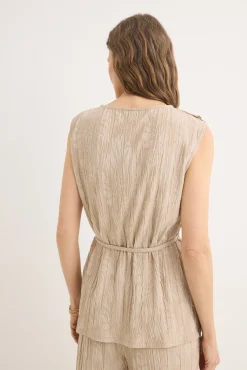 Cortefiel T-Shirts-Top com fivela jacquard Castanho