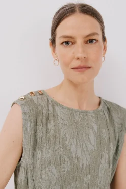 Cortefiel T-Shirts-Top com fivela jacquard Verde