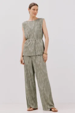 Cortefiel T-Shirts-Top com fivela jacquard Verde