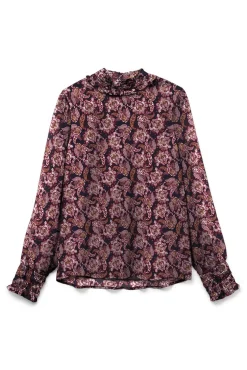 Vero Moda Curve T-Shirts|Blusas-Top de chiffon de manga comprida Curve Azul