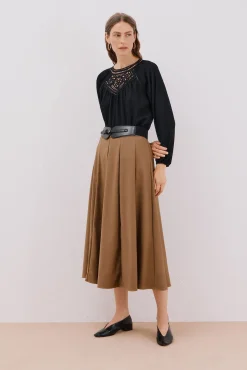 Cortefiel T-Shirts-Top de crochet com patch Preto