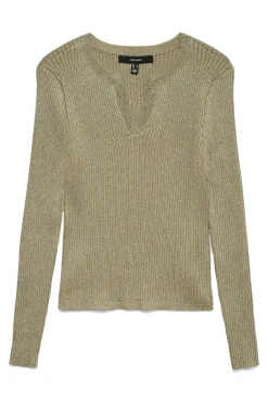 Vero Moda T-Shirts-Top de malha com detalhes em lurex Verde