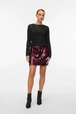 Vero Moda T-Shirts-Top de malha com efeito metálico Preto