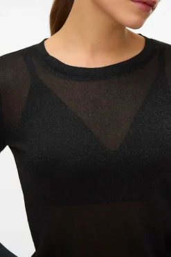 Vero Moda T-Shirts-Top de malha com efeito metálico Preto