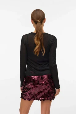 Vero Moda T-Shirts-Top de malha com efeito metálico Preto