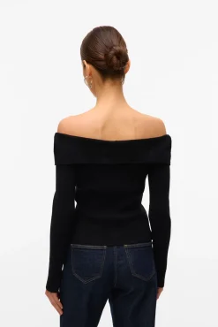 Vero Moda T-Shirts-Top de malha ombro a ombro Preto