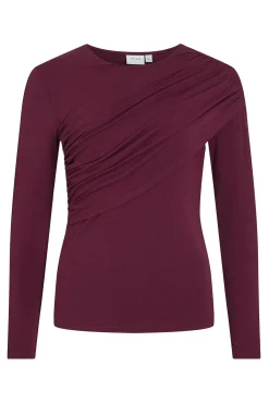 Vila T-Shirts-Top de manga comprida com detalhe drapeado Roxo