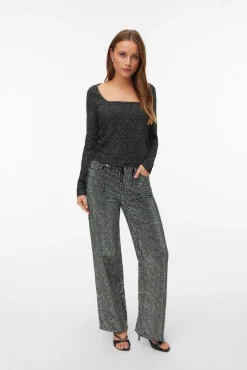 Vero Moda T-Shirts-Top de manga comprida com manga quadrado Preto