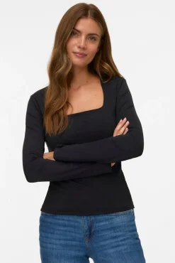 Vero Moda T-Shirts-Top de manga comprida com manga quadrado Preto