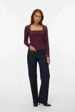 Vero Moda T-Shirts-Top de manga comprida com manga quadrado Granada