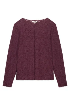 Slowlove T-Shirts-Top de renda assimétrico Granada