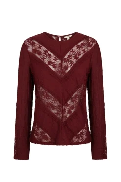 Slowlove T-Shirts-Top de renda combinada Granada