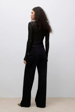 Vero Moda T-Shirts-Top de renda manga Preto