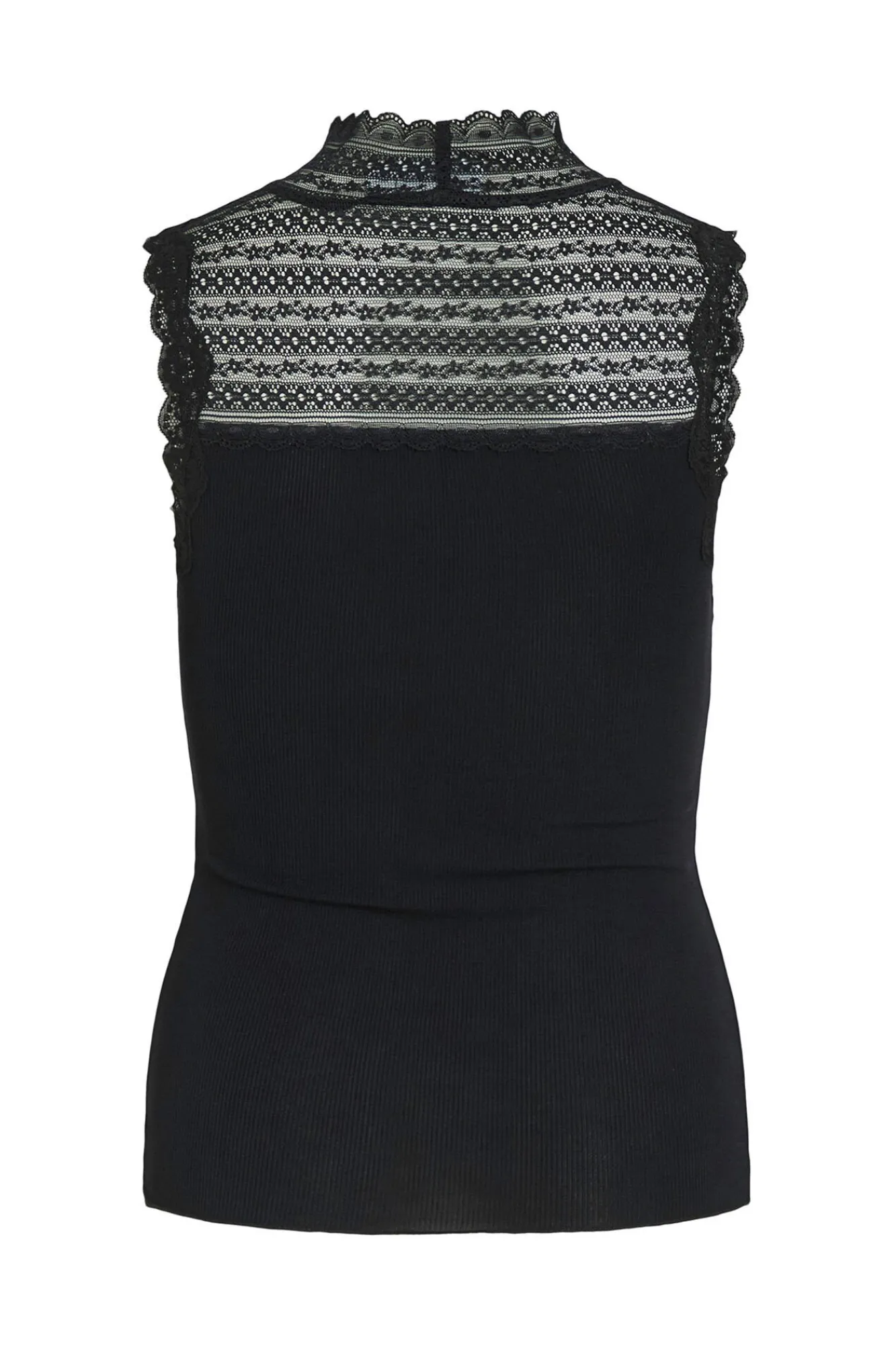 Vila T-Shirts|Blusas-Top de renda modal Preto