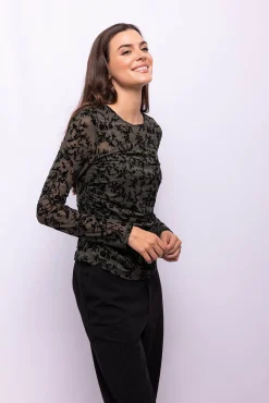 Object T-Shirts-Top de tecido flocado Cinzento