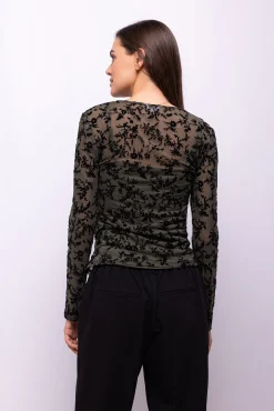 Object T-Shirts-Top de tecido flocado Cinzento