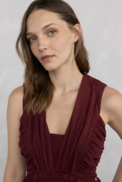 Pedro del Hierro T-Shirts-Top de tule com alças Bordeaux