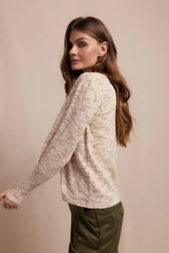 Slowlove T-Shirts|Blusas-Top estruturado franzido Tostado