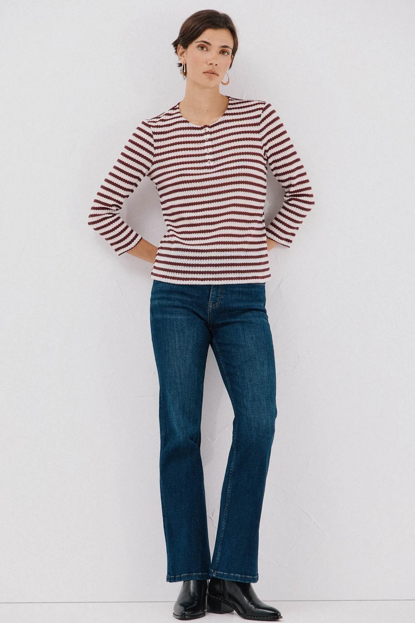 Cortefiel T-Shirts-Top estruturado riscas Granada