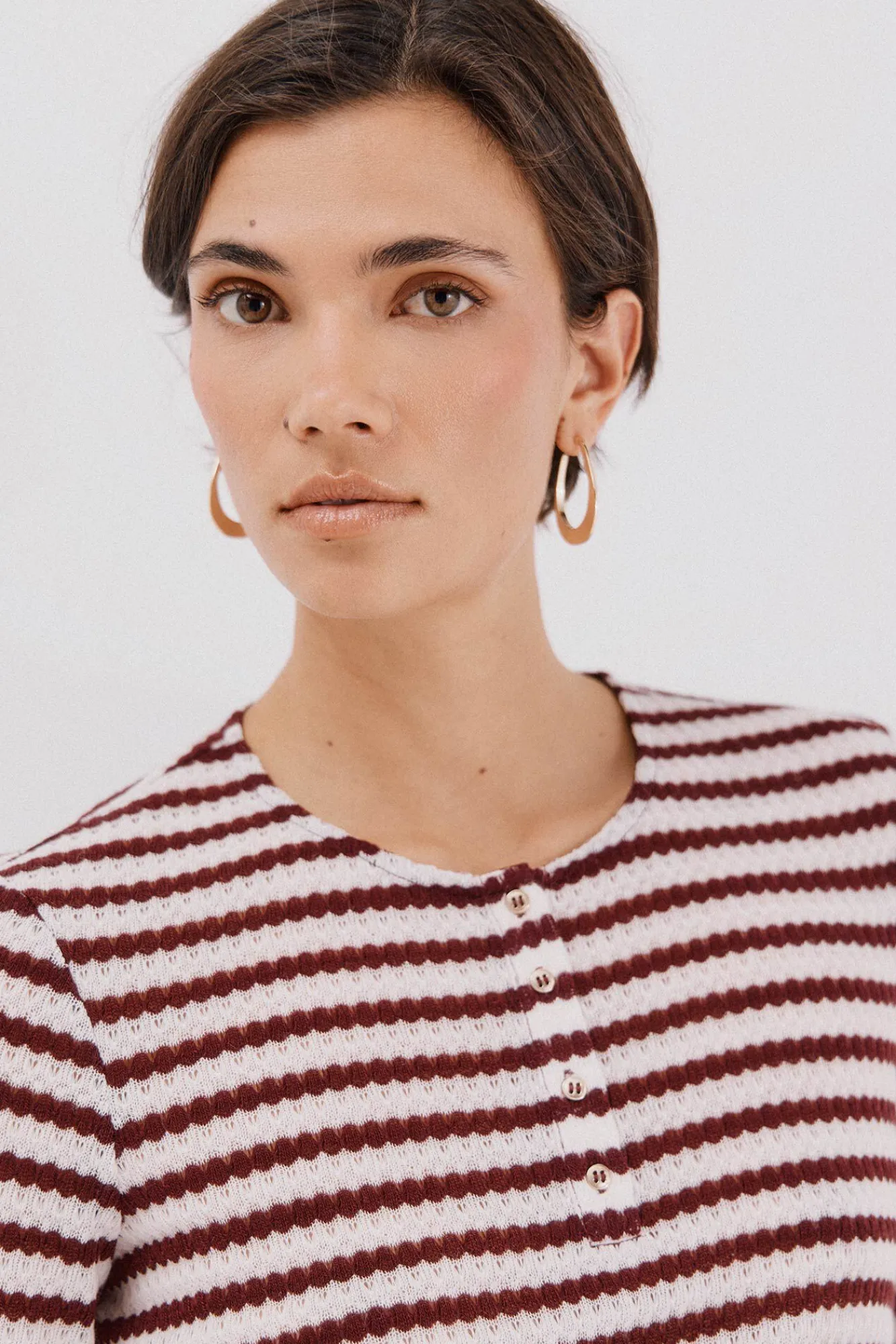 Cortefiel T-Shirts-Top estruturado riscas Granada