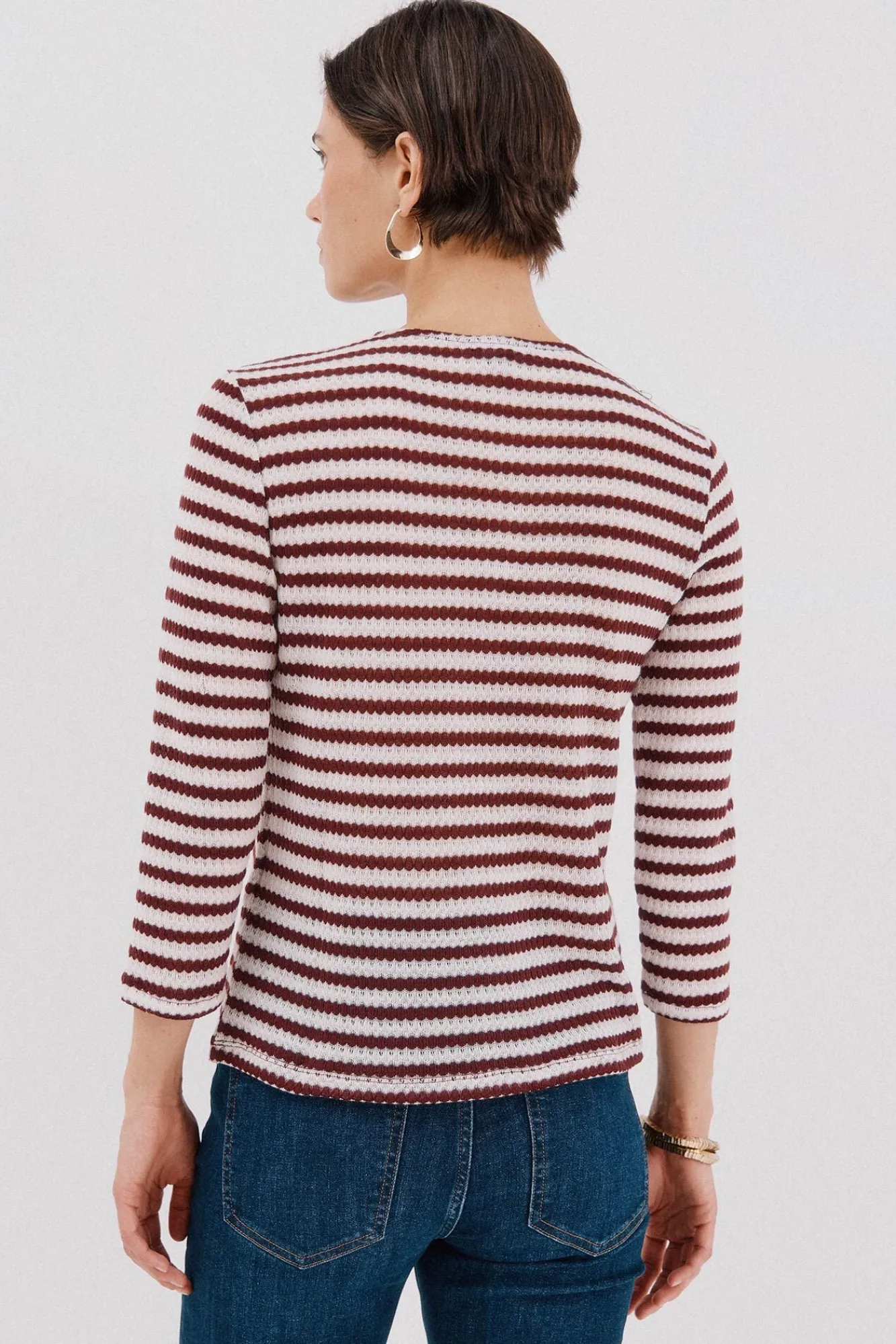 Cortefiel T-Shirts-Top estruturado riscas Granada