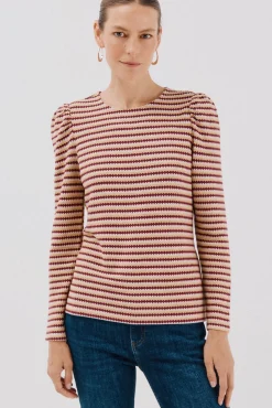 Cortefiel T-Shirts-Top estruturado riscas multicolor Multicolorido