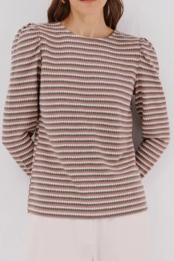 Cortefiel T-Shirts-Top estruturado riscas multicolor Verde