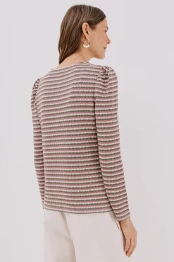 Cortefiel T-Shirts-Top estruturado riscas multicolor Verde