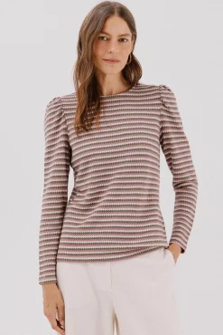 Cortefiel T-Shirts-Top estruturado riscas multicolor Verde