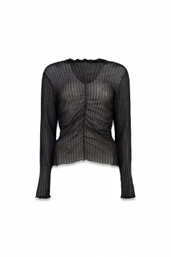 Slowlove Blusas-Top franzido Preto