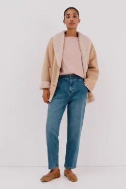 Cortefiel T-Shirts-Top gola canoa com botões dourados Subiu