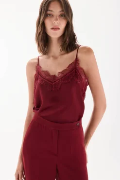 TFP by Tamara Falcó T-Shirts-Top lingerie Bordeaux