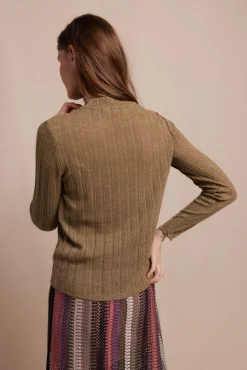 Slowlove T-Shirts-Top malha estrutura Verde