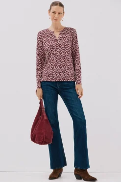 Cortefiel T-Shirts-Top peça dourada com decote Multicolorido