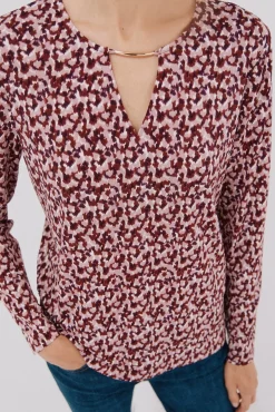 Cortefiel T-Shirts-Top peça dourada com decote Multicolorido