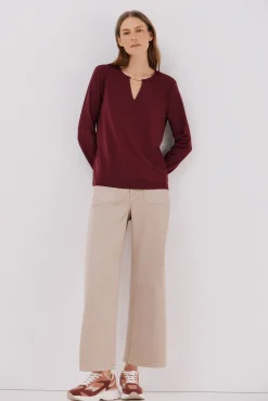 Cortefiel T-Shirts-Top peça dourada com decote Granada