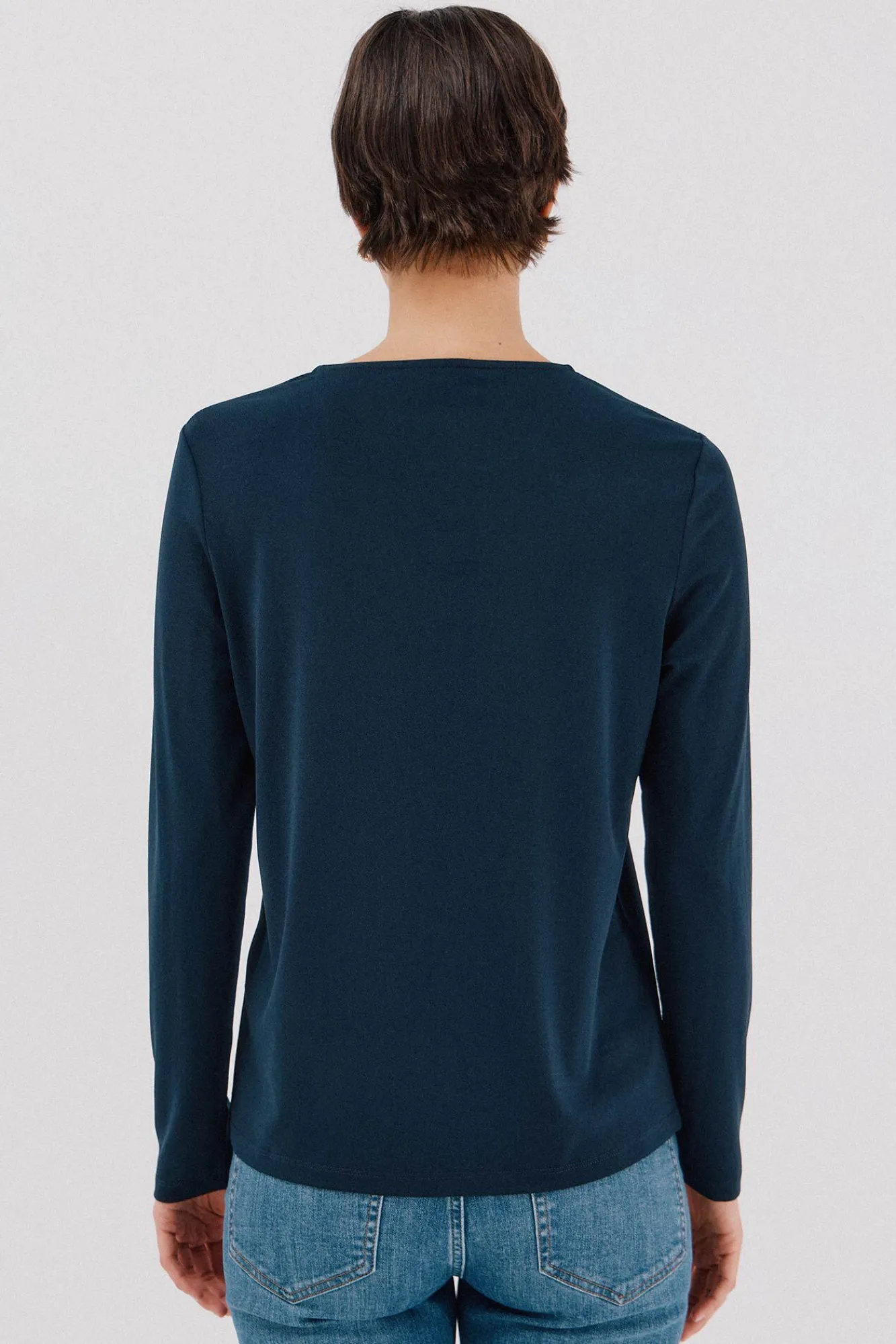 Cortefiel T-Shirts-Top peça dourada com decote Azul