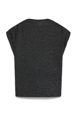 Vero Moda T-Shirts-Top Perkins com decote em lurex Preto