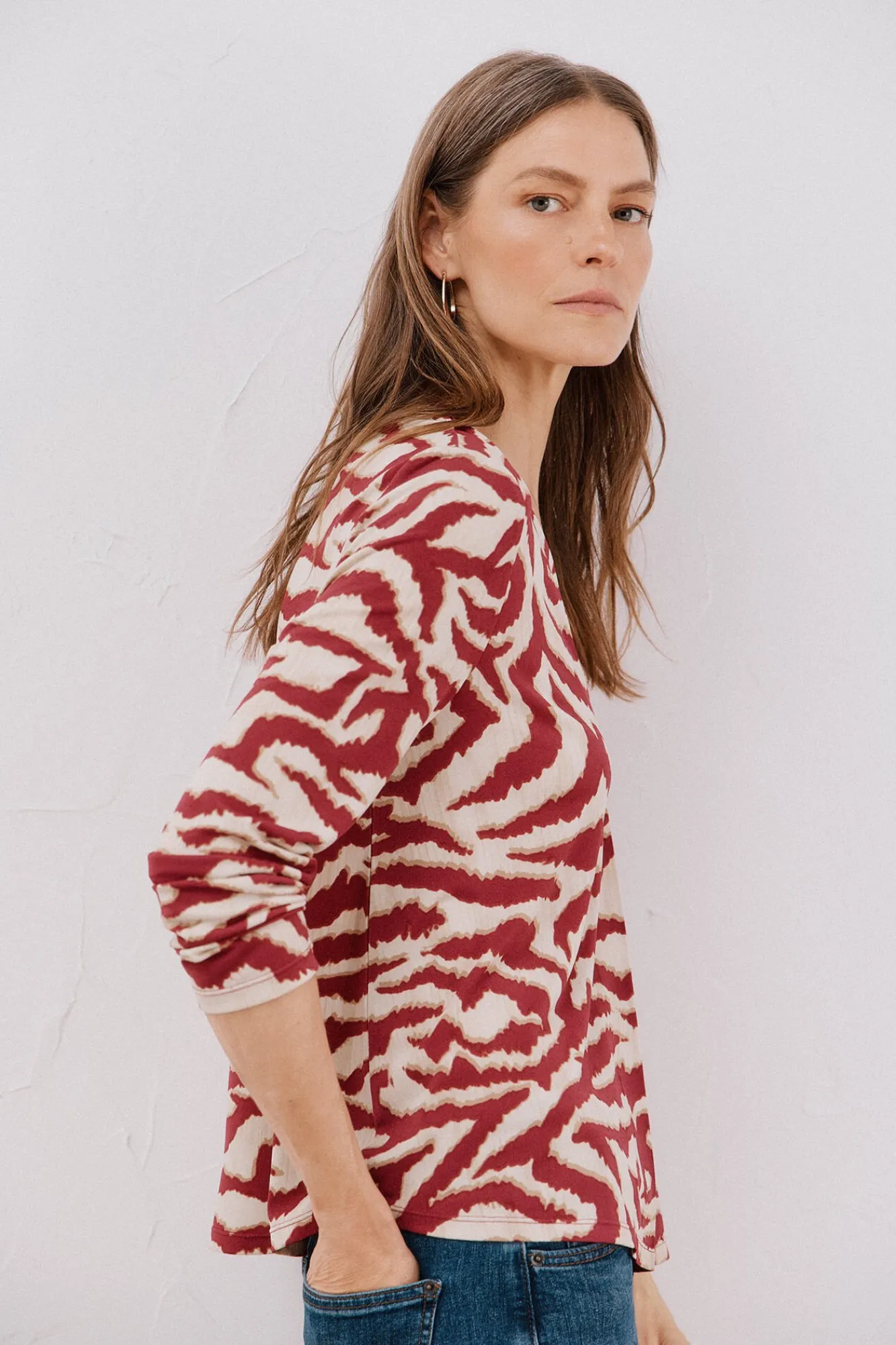 Cortefiel T-Shirts-Top plissado fluído Multicolorido