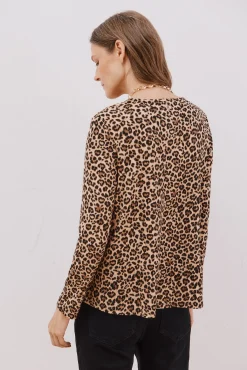 Cortefiel T-Shirts-Top plissado fluído Tostado